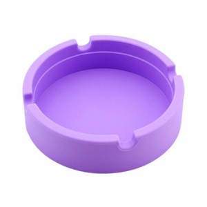 円形 シリコーン 灰皿 葉巻ホルダー 多色選べる - 紫