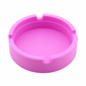 円形 シリコーン 灰皿 葉巻ホルダー 多色選べる - ピンク