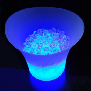 家 ホテル 娯楽産業などに 変更 LED アイス バケット シャンパン ワイン ビール クーラー パーティー クリスマス 5L ブルー