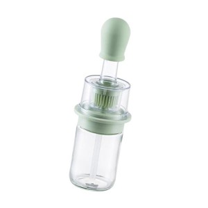 パンケーキグリーン用ブラシ計量オイルディスペンサーボトル付きガラスオリーブオイルボトル