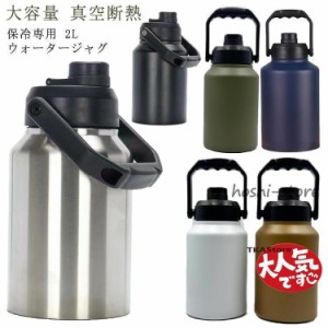 アイスコンテナ 2L ウォータージャグ 小型 キャンプ用 氷入れ 水筒 タンク 保冷 大容量 真空断熱 広口 アイスペール キャンプ 持ち運び B