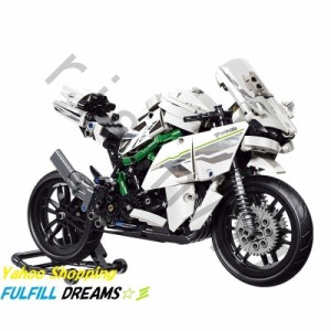 LEGOレゴ互換品 ブロック イカヅチ風 デザイン レーシングバイク スピード テクニック バイク ミニカー モデル 置物を置く 車おもちゃ ク