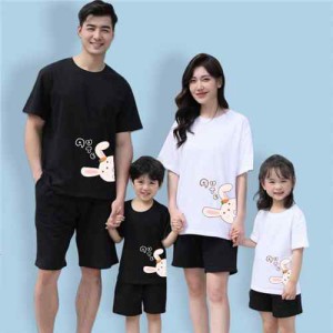 親子 ペアルック ｔシャツ ペア うさぎ 可愛い シンプル 夏服 親子コーデ 赤ちゃん 親子ペアルック ペアｔシャツ 半袖 コーデ 夏 家族 お