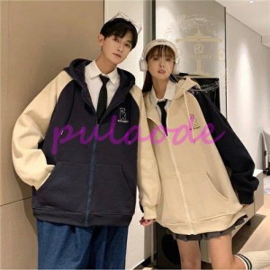 ペアルック パーカー 春秋 ブランド ペアルック カップル お揃い 服 レディース おしゃれ 春 トレーナー 韓国 大きいサイズ リンクコーデ