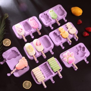 送料無料 アイスキャンディーメーカー 製氷皿 シリコン かわいい 食品用シリコーン 取り出し簡単 DIY 50本木棒付き 涼しい 夏 手作り お