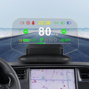 「最大800円割引」HUD ヘッドアップディスプレイ OBD 追加メーター スマホ連動 ナビ 後付け テスラModel3/ModelY適し 多機能 速度計 時計