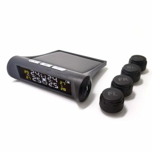 TPMS タイヤ空気圧センサー ソーラー/USB給電 四輪即時空気圧監視セット 警報 無線 自動車用 外部 空気圧モニター 配線不要 防水防塵 安