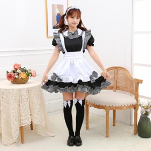 送料無料 仮装 メイド服 コスプレ ロリータ lolita レディース ドレス ワンピース エプロン 美少女 S M L XL XXL 蝶結び レース 洋風 可