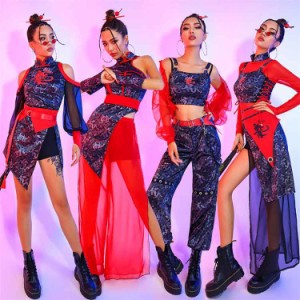 大人 ダンス衣装 セットアップ レディース へそ出し ヒップホップ ダンス衣装 k-pop 韓国 原宿系 ジャズ 衣装 ds演出服 夜店 DJ 上下 ダ