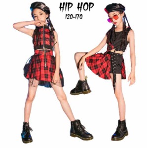 キッズダンス衣装 女の子 へそ出し スカート チアガール ヒップホップ ジャズ チアリーダー 応援団 HIPHOP キッズ ダンス セットアップ K