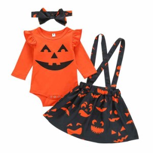 ハロウィン 衣装 スーツ スカート サスペンダースカート かぼちゃ 幽霊 キッズ カボチャの服 ベビー用 赤ちゃん ハロウィン コスプレ コ