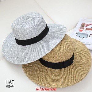 【セール 】 ストローハット レディース HAT 帽子 麦わら帽子 大人 ペーパー むぎわら ゴールド シルバー [即]