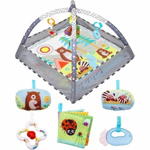 ベビージム プレイジム 知育玩具 3in1 多機能 ベビーおもちゃ ベビーサークル プレイマット ベビートイ 女の子 男の子 子ども 子供 0ヶ月