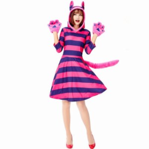 ハロウィンコスプレコスチューム衣装スマイリーキャット動物コスプレ 女性用 おもしろいハロウィーン衣装パーティー