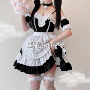 メイド服 レディース ワンピース ロリータ コスプレ メイド コスチューム ハロウィン エプロン衣装 姫系 仮装 可愛い パーティー カフェ 