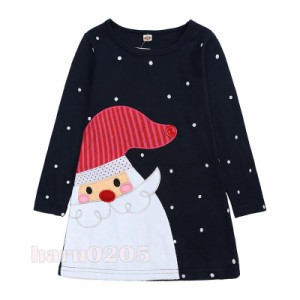 クリスマス 衣装 子供 ワンピース 女の子 ベビー キッズ Tシャツ コスチューム コスプレ トナカイ サンタクロース 雪 仮装 孫 キッズ 髪