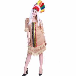 S-Lハロウィン衣装 大人用 女性用 インディアン 野人原始人に変身 コスプレ衣装 コスチューム ハロウィン 衣装 レディース ガールズ ハロ