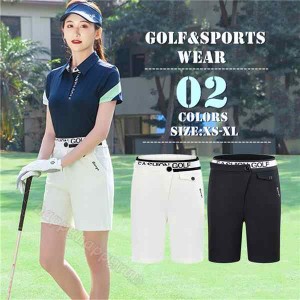 ゴルフパンツ レディース ゴルフウェア ストレッチ GOLF 女性用ショートパンツ 短パン ハーフパンツ 吸汗 夏 スポーツパンツ 弾性あり