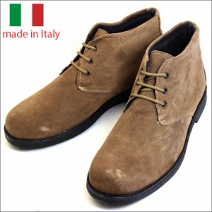 イタリア製 シューズ スエード レザー ブーツ レースアップ チャッカ デザート ブラウン 紳士靴 革靴 ligo-fango 