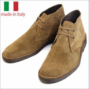 イタリア製 シューズ スエード レザー ブーツ レースアップ チャッカ デザート ブラウン 紳士靴 革靴 beat101802-taupe 