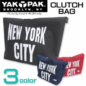 YAKPAK バッグ カバン フロントのNEW YORK CITYのロゴプリントがお洒落。男女兼用で使えるクラッチバッグ。YAKPAK-YP2903