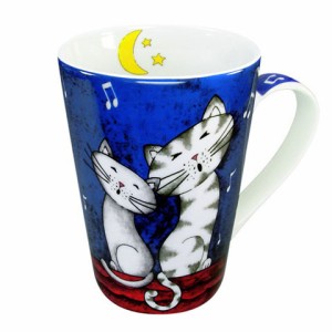 新品◆ドイツ・KONITZ Happy CatsGood Night マグ【猫】(マグカップ マグ 食器 ,アニマル）(B77)