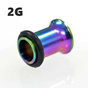 シングルフレアアイレット レインボー　サージカルステンレス 【2G/6mm】