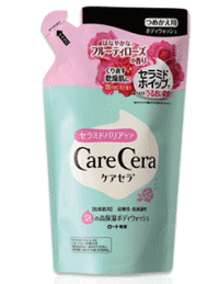 【ロート製薬】CareCera（ケアセラ)高保湿ボディウォッシュ  フルーティローズの香り つめかえ用　350ml