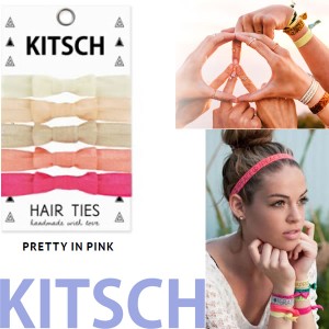 【KITSCH　キッチュ】【PRETTY IN PINK】 カリフォルニア発キュートなヘアゴム Hair Tie カラフル ヘアタイ 5本セット 