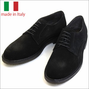 イタリア製 シューズ スエード レザー ポストマン プレーントゥ 短靴 レースアップ ブラック 紳士靴 革靴 caca-nero