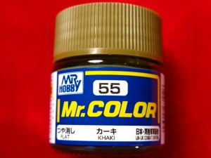 【遠州屋】 Mr.カラー (55) カーキ　日本・英陸軍軍服他 つや消し GSIクレオス (市)♪