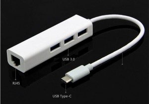 USB3.0 Type C to 3ポート USB3.0 ハブ付 イーサネット 有線　LAN アダプタ/USB3.0 TYPE C to 3Port USB3.0 HUB＋RJ45 Ethernet LAN