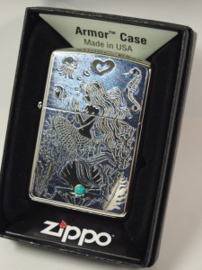 ジッポーZippo アーマー・マーメイド Mermaid 彫刻＆青石 Armor人魚姫ターコイズ新品