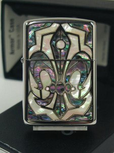 ジッポーZippo ARMOR Shell Inlay（天然貝）アーマーユリ両面グランデ LLY アーマー グランド