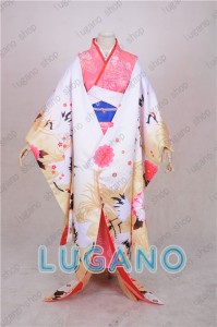 LUGANO　空の境界 両儀式(りょうぎ しき) 花嫁 　風 浴衣　着物　コスプレ衣装 ハロウィン　仮装