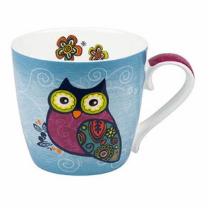 ◆KONITZ Owls Blue 青いフクロウ　マグカップ(ドイツ・ マグカップ おしゃれ コップ マグ 食器 ,アニマル）(B102)