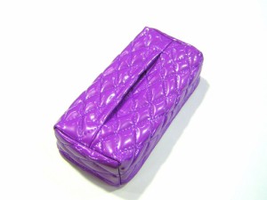 ●トラック用 ティッシュケース ラメ紫/W糸紫