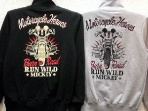 ローブローナックル ディズニーコラボ　前開トレーナー　RUN WILD MICKEY  LOW BLOW KNUCKLE