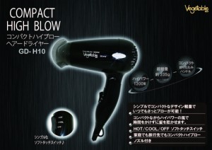 Vegetable ヘアドライヤー GD-H10 コンパクトハイブロー 1200W ベジタブル