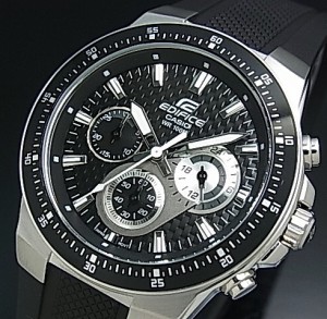 カシオ/エディフィス【CASIO/EDIFICE】クロノグラフ メンズ腕時計 ブラック文字盤 ブラックラバーベルト EF-552-1AV 海外モデル