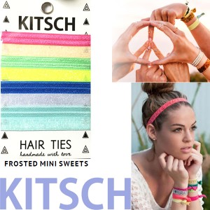 【KITSCH　キッチュ】【FROSTED MINI SWEETS】 カリフォルニア発キュートなヘアゴム Hair Tie カラフル  ヘアタイ 5本セット 
