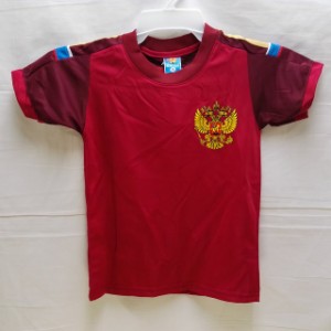 子供用 K127 ロシアHOME 赤 14 ゲームシャツ パンツ付/選手選択/チームオーダー/サッカー/キッズ/上下セット