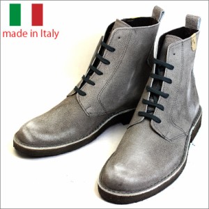 イタリア製 シューズ スエード レザー ロング ブーツ レースアップ チャッカ グレー 紳士靴 革靴 beat117302-grey 