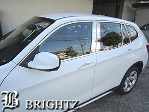 BRIGHTZ BMW E84 X1 超鏡面ステンレスメッキピラー ウィンドウモール セット 無用 22PC WIN−SET−010