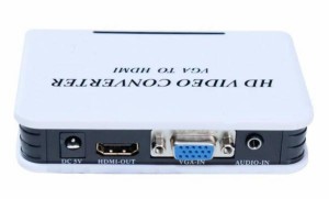 VGA to HDMI コンバーター VGA＋L/R(audio) メス−メス フルHD 1080P サポート