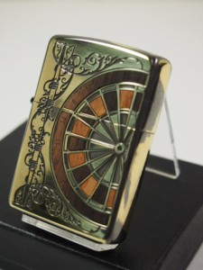 ジッポーZippo ダーツボード・Dart Game 真鍮BR（両面）ウッド象嵌Wood