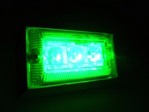 ●トラック用 LED3 ハイパワーフラットマーカー NEO 24V　新型SMD(LED)の薄い角フラットマーカーランプ/グリーン緑