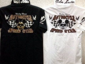 ローブローナックル  ディズニーコラボ　半袖ポロシャツ Motorcycle Speed Star  DISNEY×LOW BLOW KNUCKLE