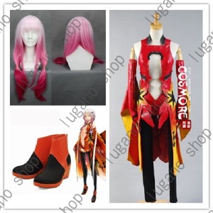  GuiltyCrown ギルティクラウン 楪祈（ゆずりは いのり） 風 コスプレ衣装+ウィッグ+靴　フルセット 