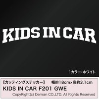 メール便・送料無料 KIDS IN CAR F201 GWE カッティングステッカー 2枚組 幅約18cm×高約3.1cm 車 バイク 自転車 ステッカー デカール ド